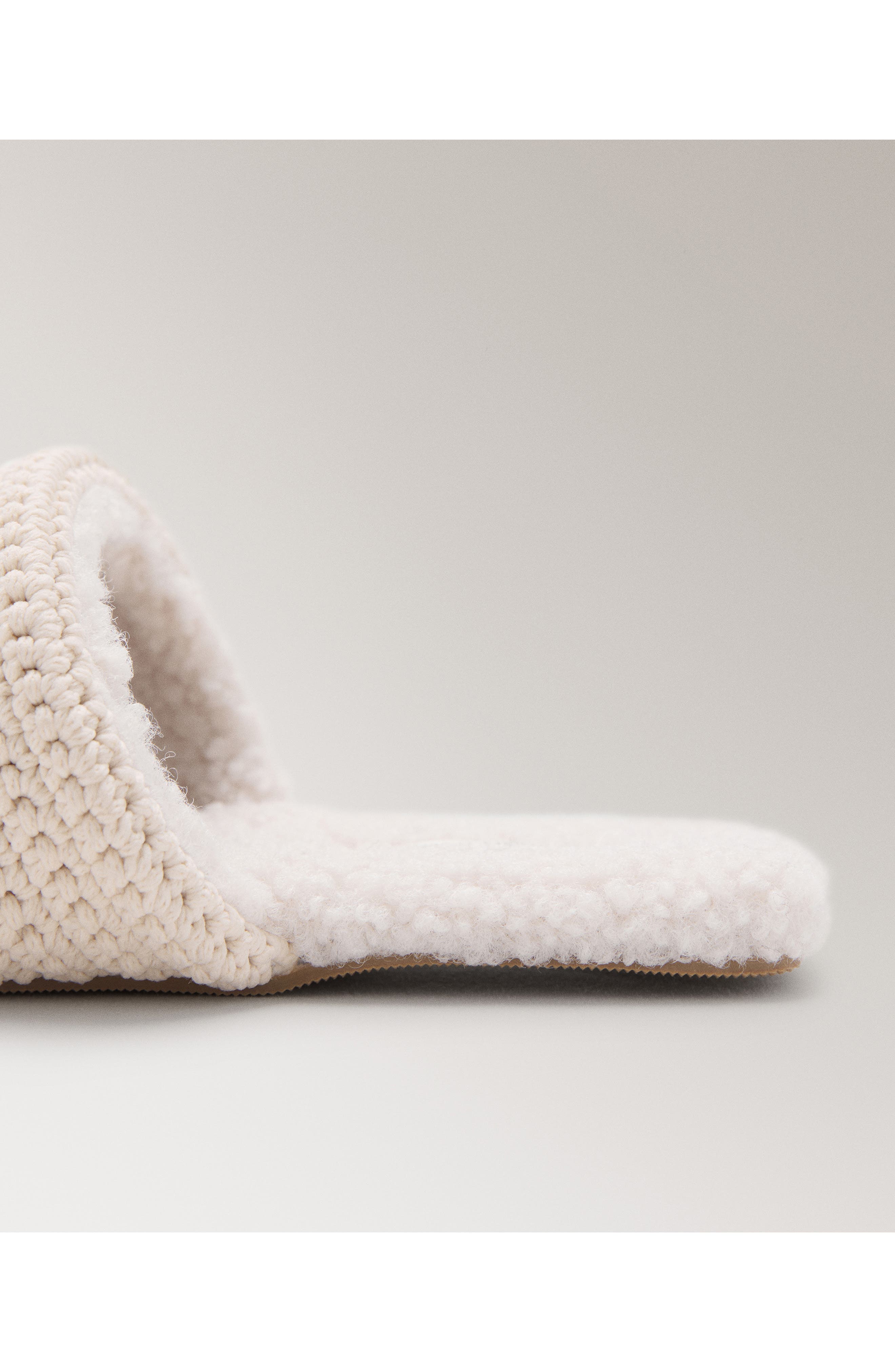 MANGO Crochet Mule Slipper, Alternate, color, Ivory White
