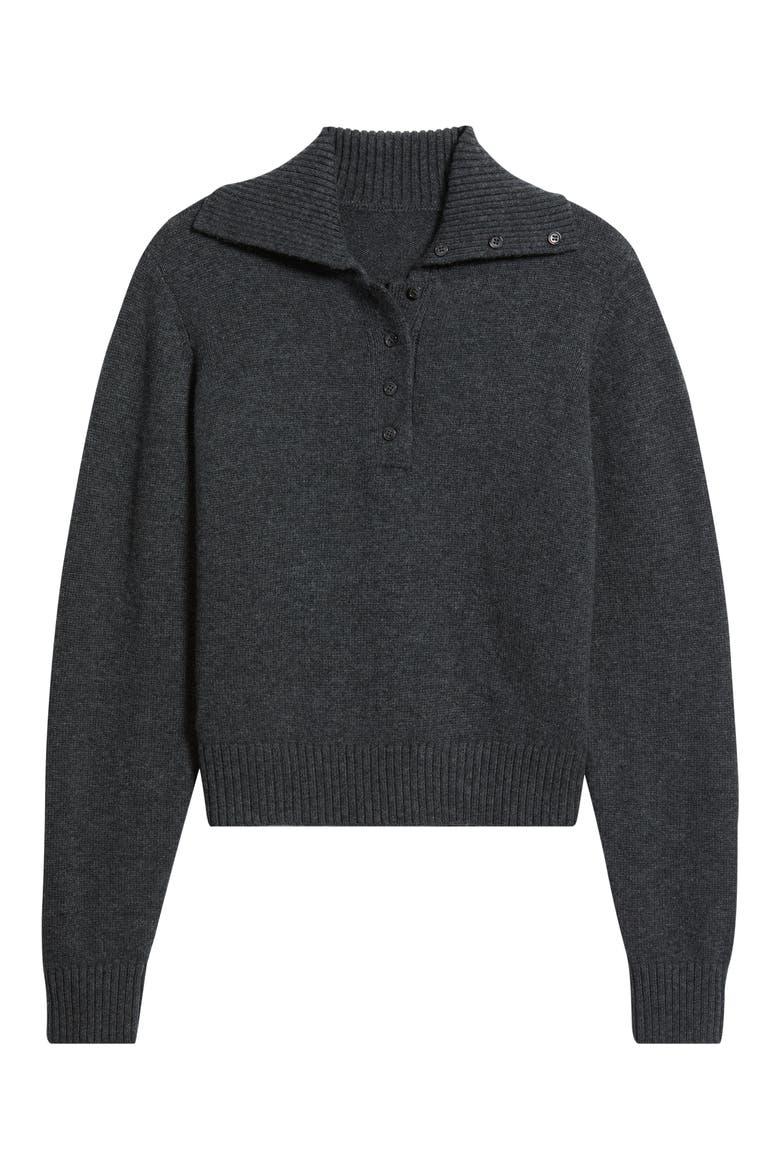 Merino Wool & Cashmere Polo Sweater, Alternate, color, HEATHER GRAY