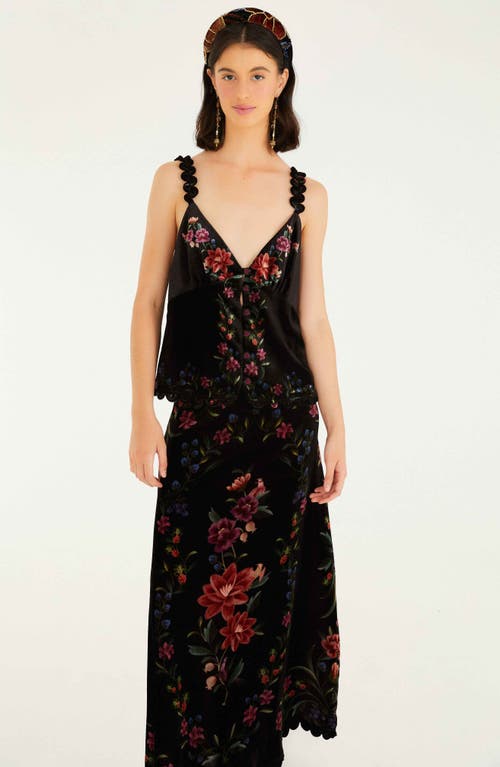 Farm Rio Belle Garden Midi Skirt In Multi