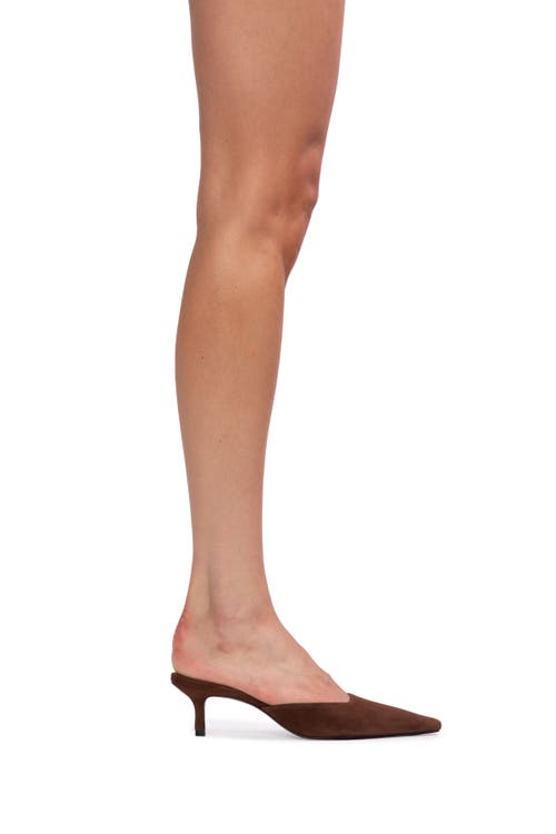 Black Suede Studio Riley 50 Suede Mule In Brown