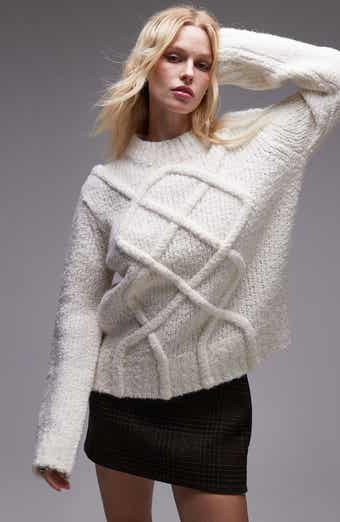 Topshop Pretzel Cable Stitch Oversize Sweater