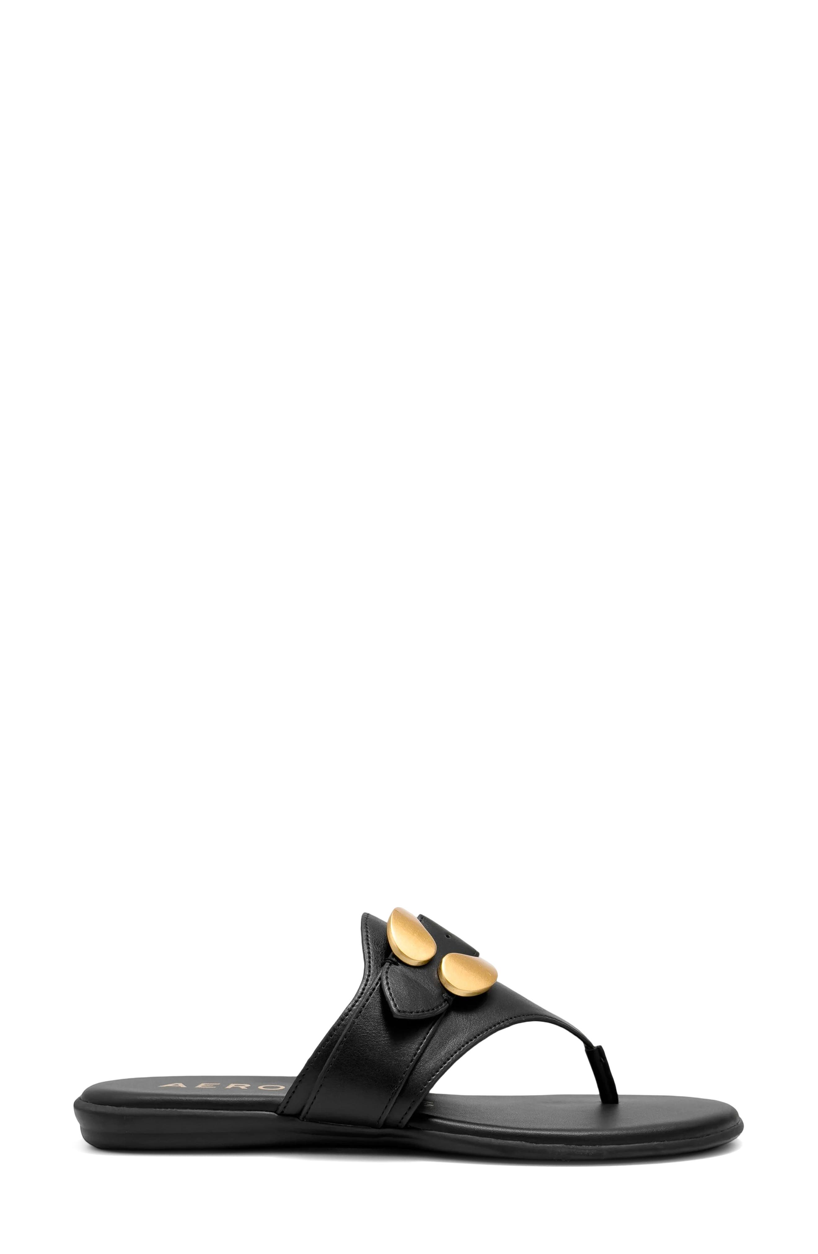 Aerosoles Glam Flip Flop, Alternate, color, Black Fx Nappa