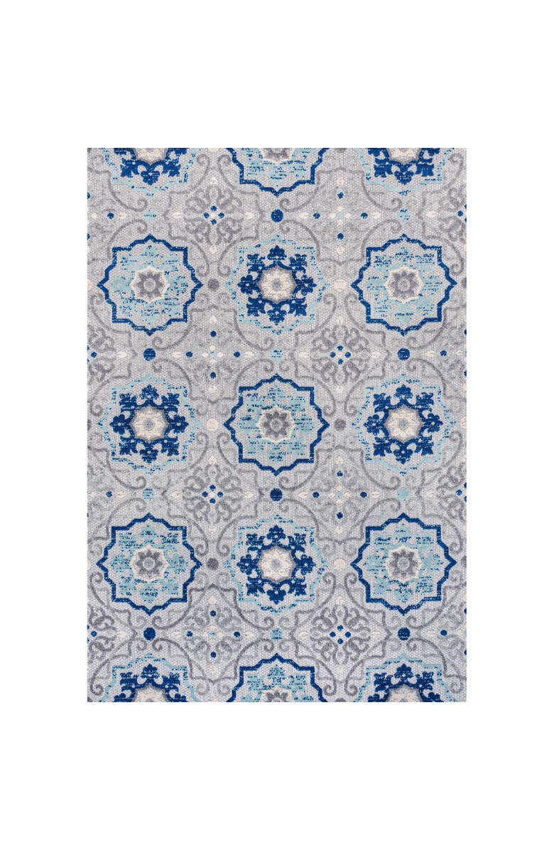 JONATHAN Y Mediterranean Medallion Indoor/Outdoor Area Rug, Main, color, Blue/Gray