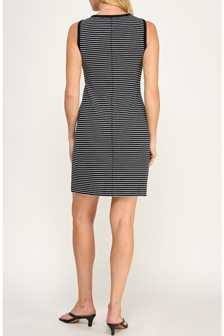 Ribbed Knit Tank Dress, Alternate, color, BLACK/ IVORY