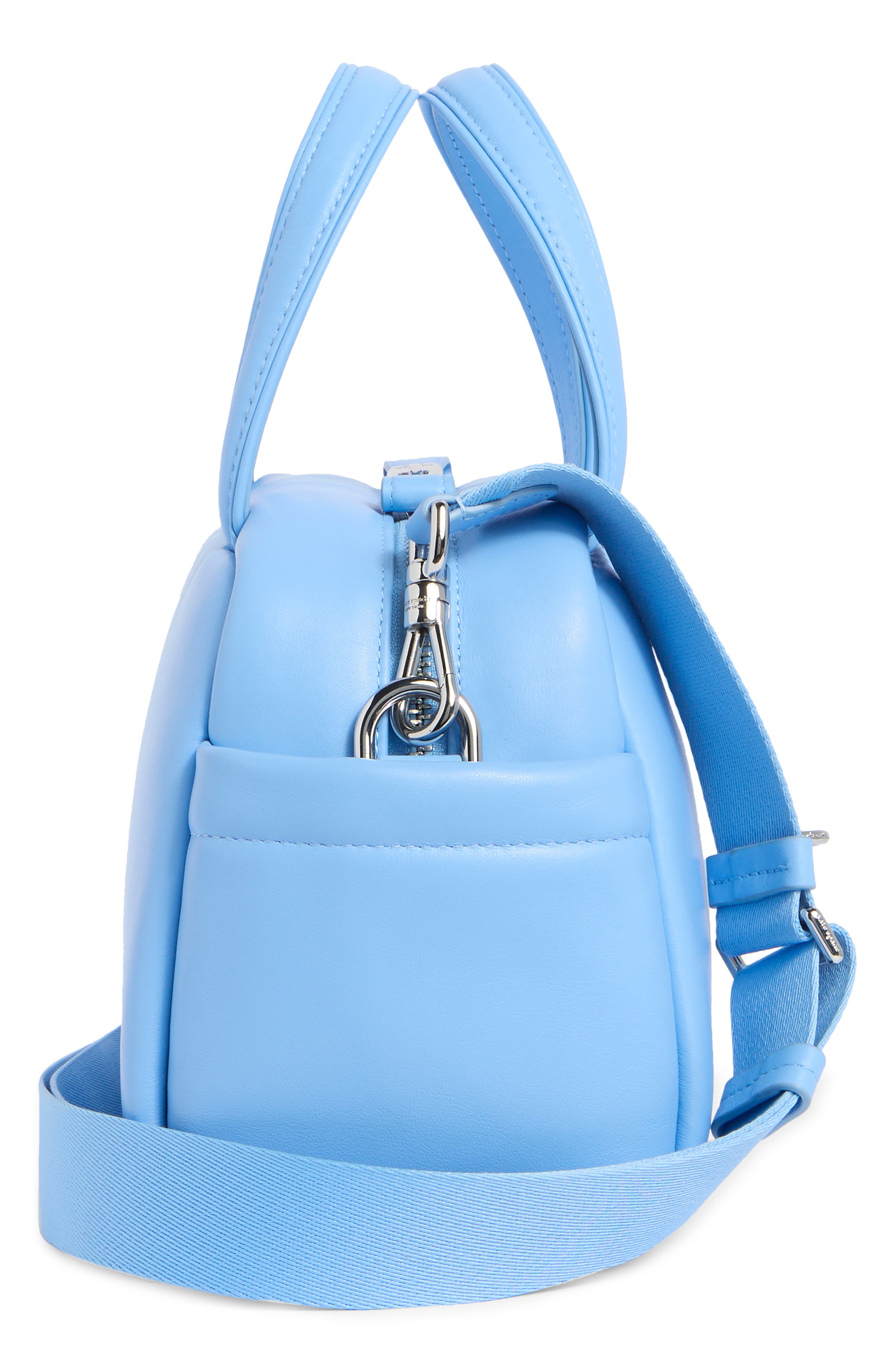 Kate Spade New York puffed leather satchel bag, Alternate, color, Astral Blue