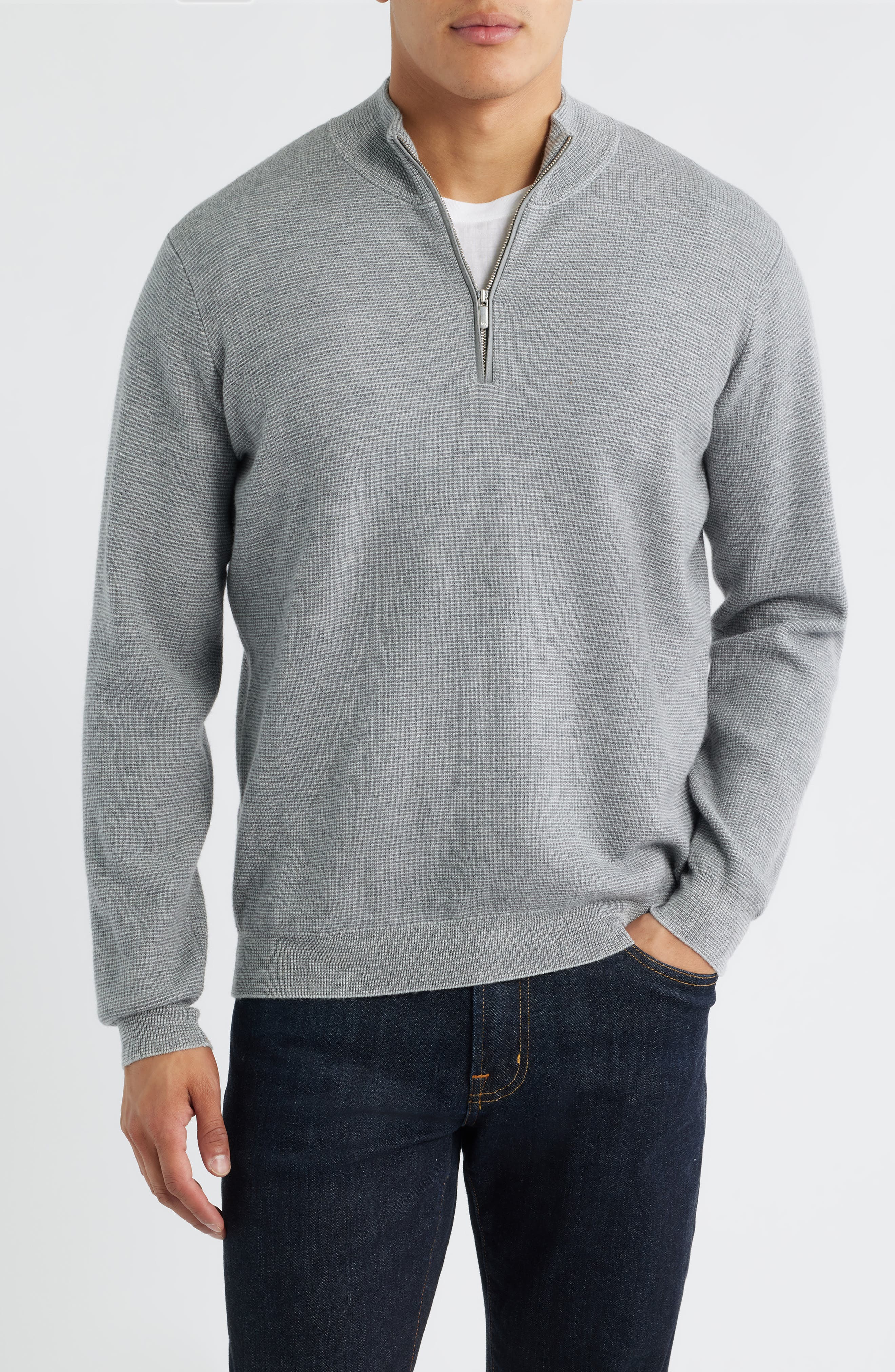 Peter Millar West Merino Wool Quarter Zip Sweater