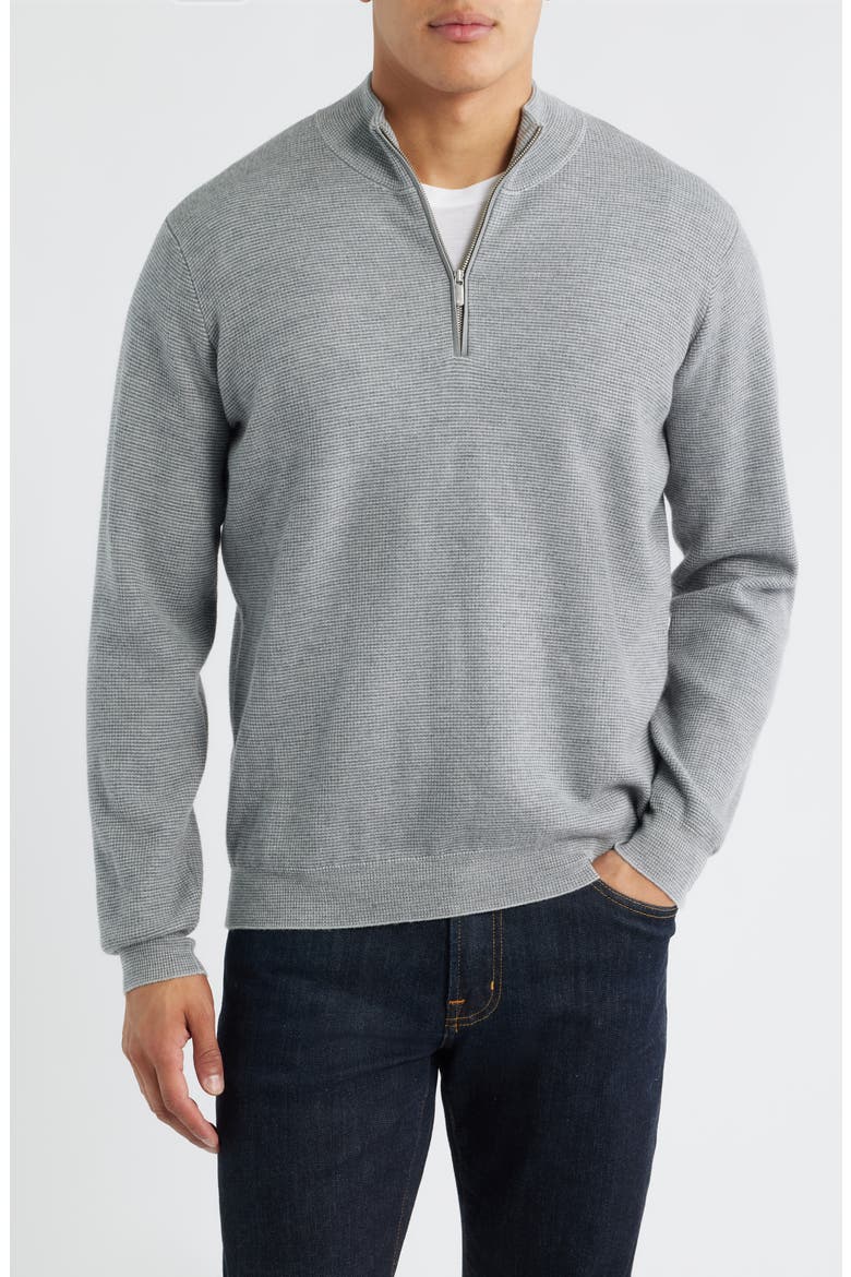 West Merino Wool Quarter Zip Sweater, Main, color, BRITISH GREY