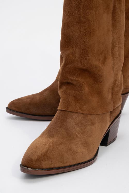 Forever & Always Shoes Teodora Leather Block Heel Boot In Animal Print