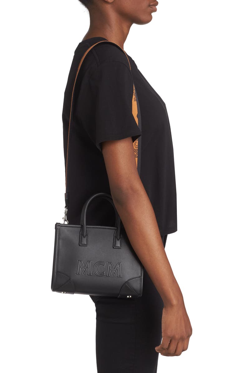 MCM Mini Leather Tote, Alternate, color,