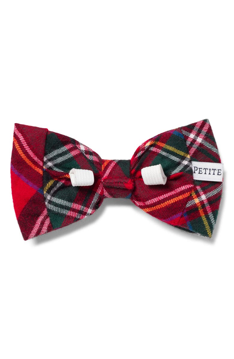Petite Plume Imperial Tartan Dog Bow Tie, Alternate, color, Red