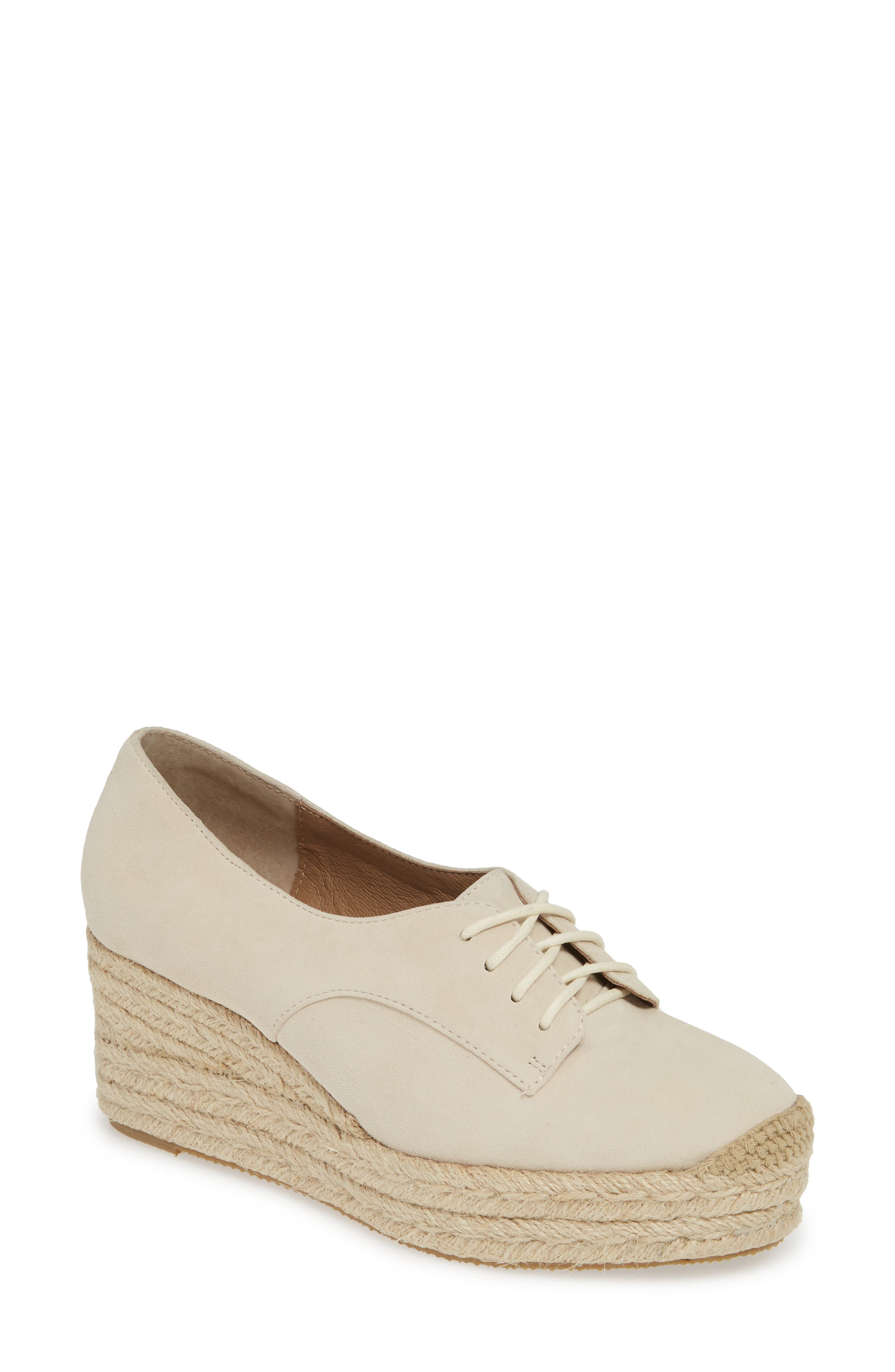 Bettye Muller Concepts Regina Espadrille Derby, Main, color, Cream Suede