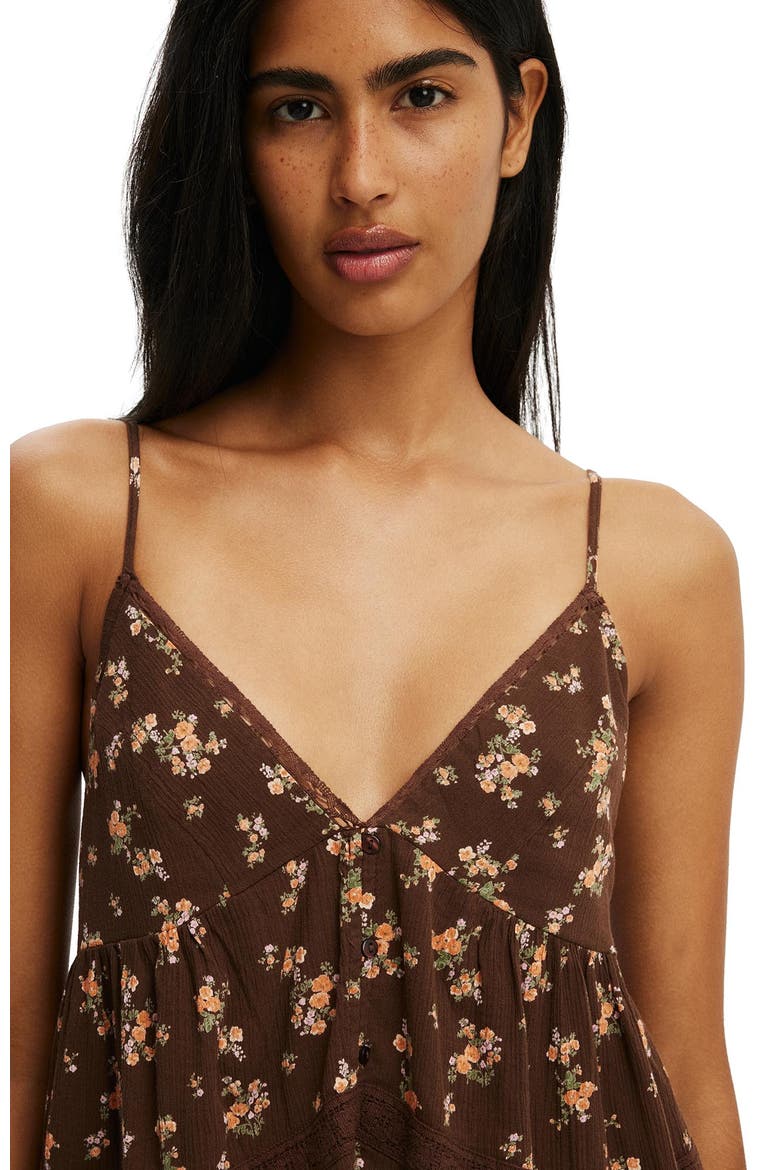 Women's Billie Lace Babydoll Cami, Alternate, color, Jenna Ditsy Dark Oak