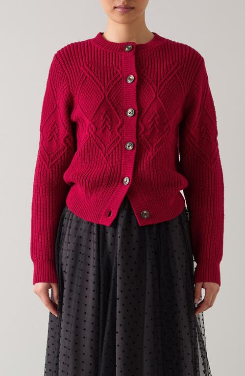 Lk Bennett Orla Pointelle Cardigan In Pink