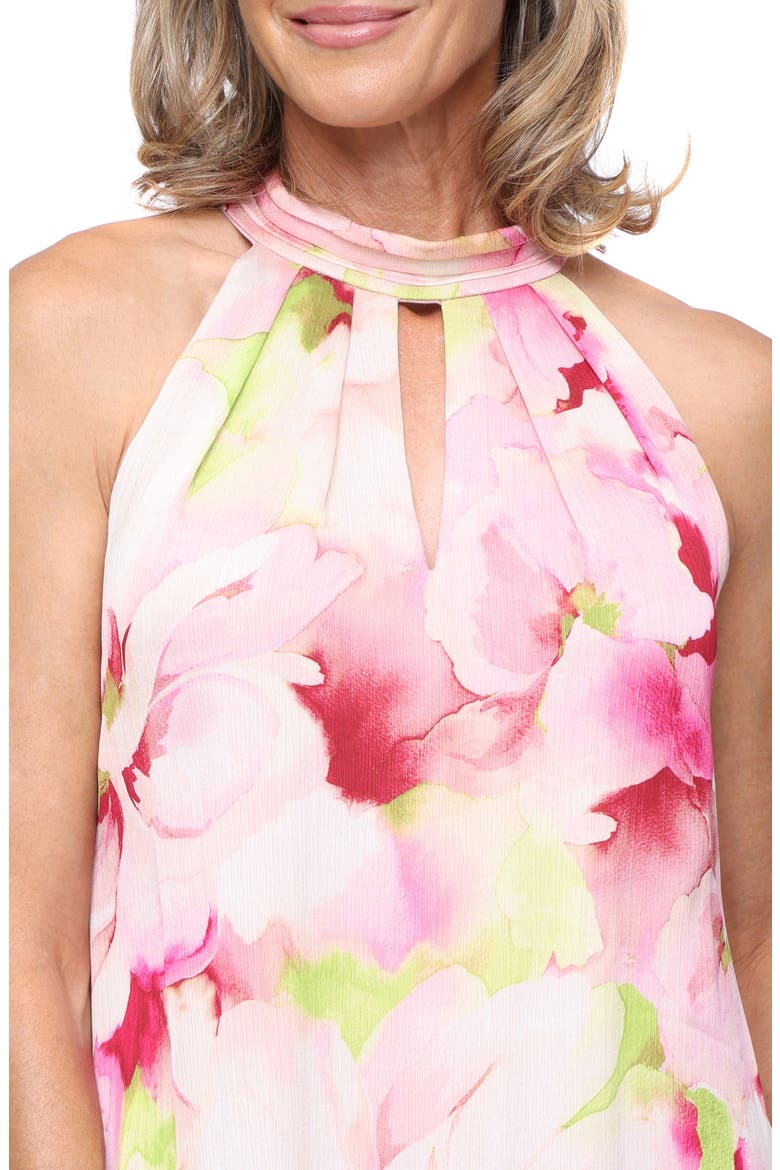 Floral Halter Chiffon A-Line Dress, Alternate, color, PINK MULTI