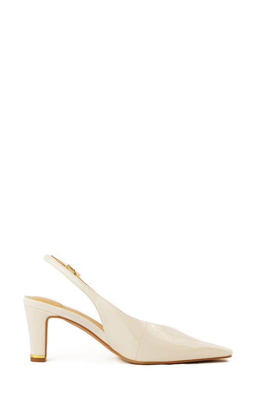 Kenneth Cole Meilani Patent Point Toe Slingback In Ecru Patent