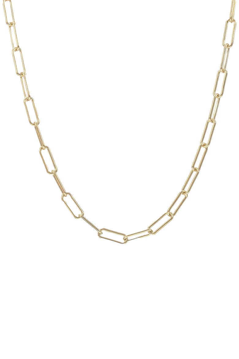 Sterling Silver 18k Gold Plated Amelia Chain Necklace Trendy Gift, Main, color, Gold