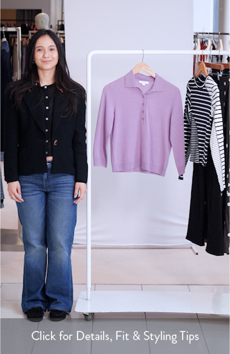 Cashmere & Silk Long Sleeve Polo Sweater, sales video thumbnail