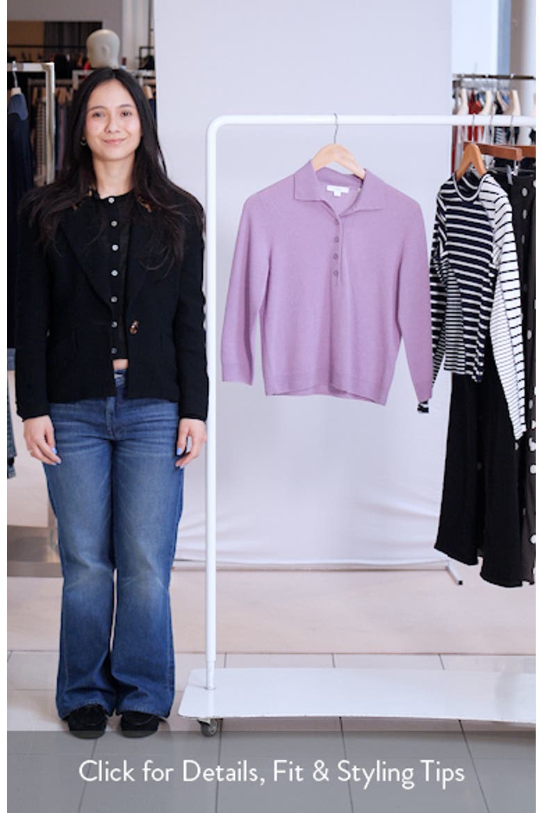 Cashmere & Silk Long Sleeve Polo Sweater video