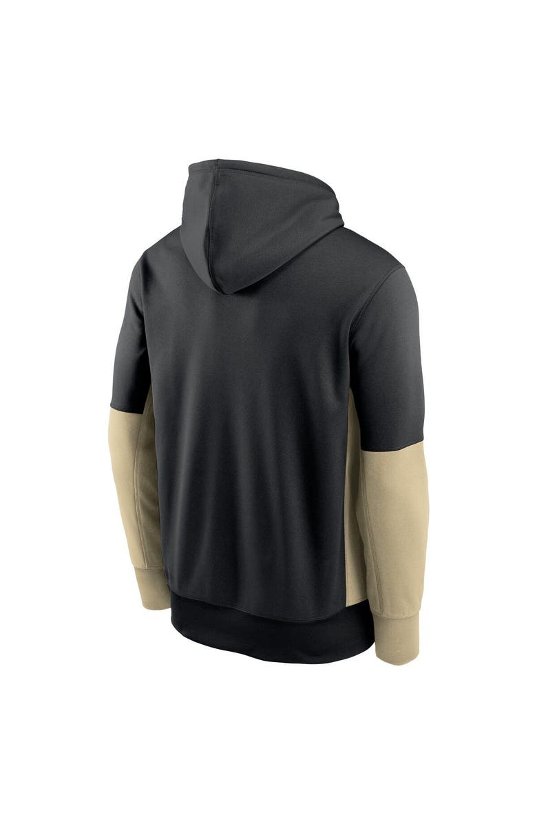 Nike Men's Nike Black New Orleans Saints Color Block Fleece Performance Pullover Hoodie, Alternate, color,