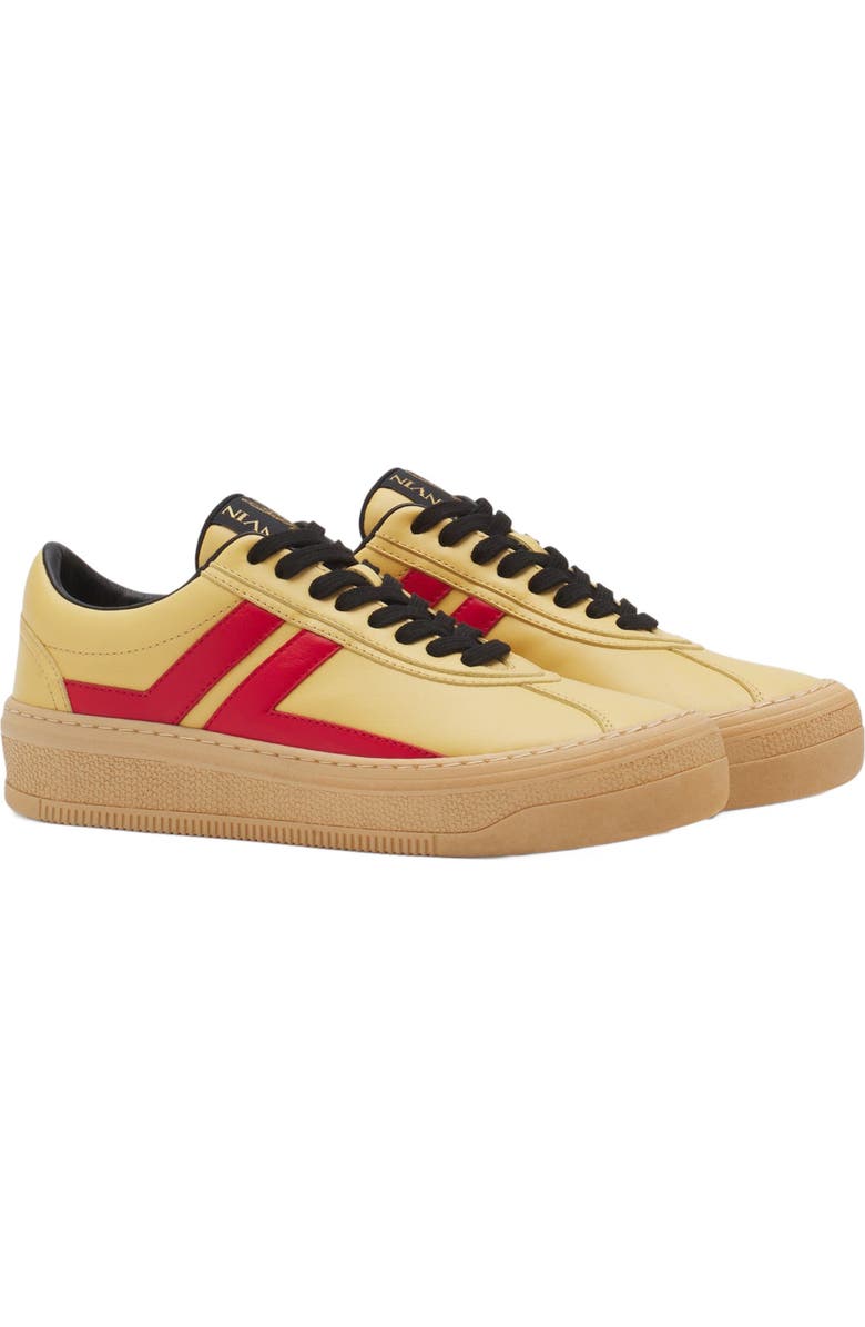 Lanvin x FUTURE LEATHER CASH SNEAKERS FOR WOMEN, Alternate, color, Bright Yellow/Red