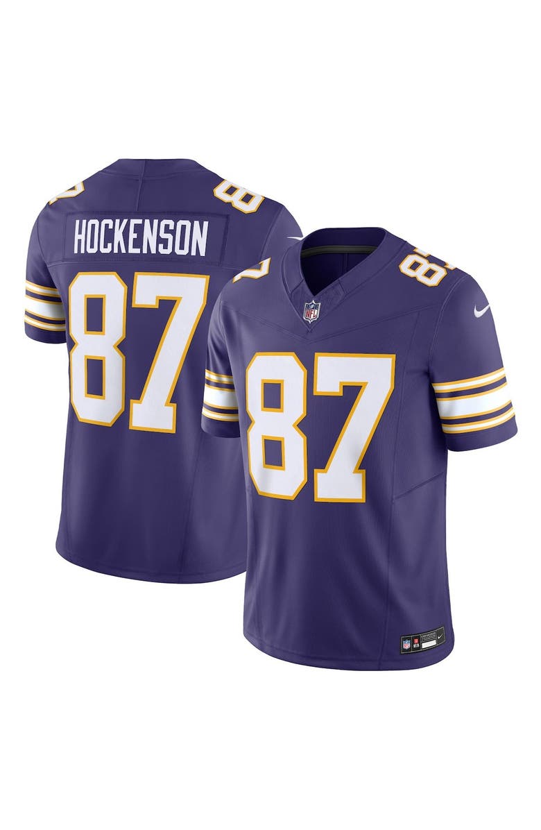 Nike Men's Nike T.J. Hockenson Purple Minnesota Vikings Classic Vapor F.U.S.E. Limited Jersey, Alternate, color,