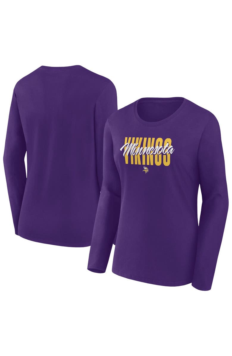 FANATICS Women's Fanatics Purple Minnesota Vikings Long Sleeve Scoop Neck T-Shirt, Main, color, Purple