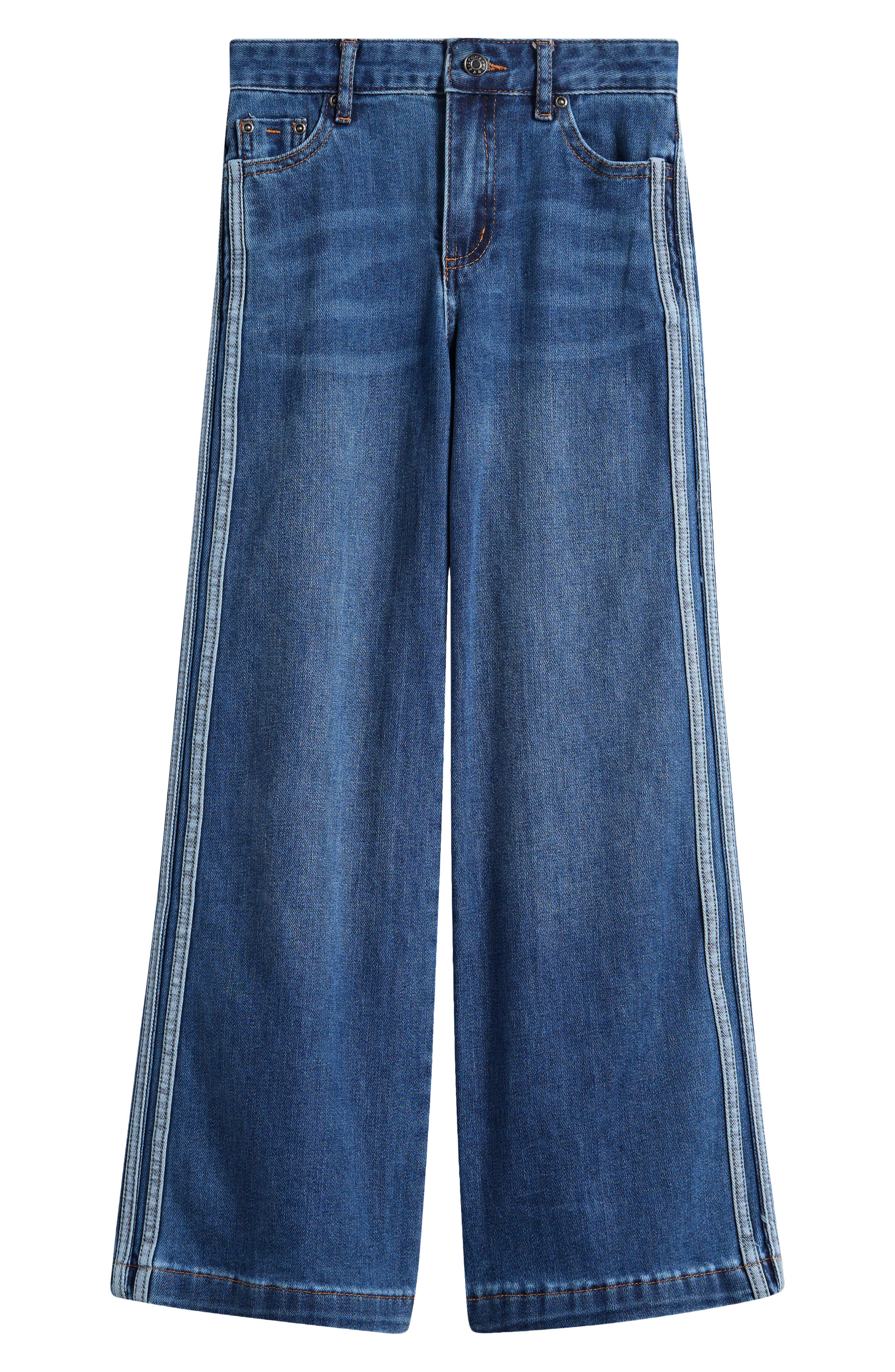Tractr Side Stripe Wide Leg Jeans
