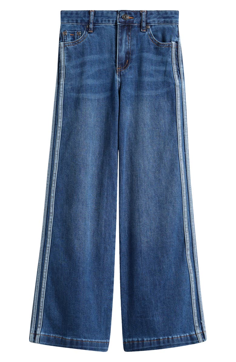 Tractr Side Stripe Wide Leg Jeans, Main, color, Indigo