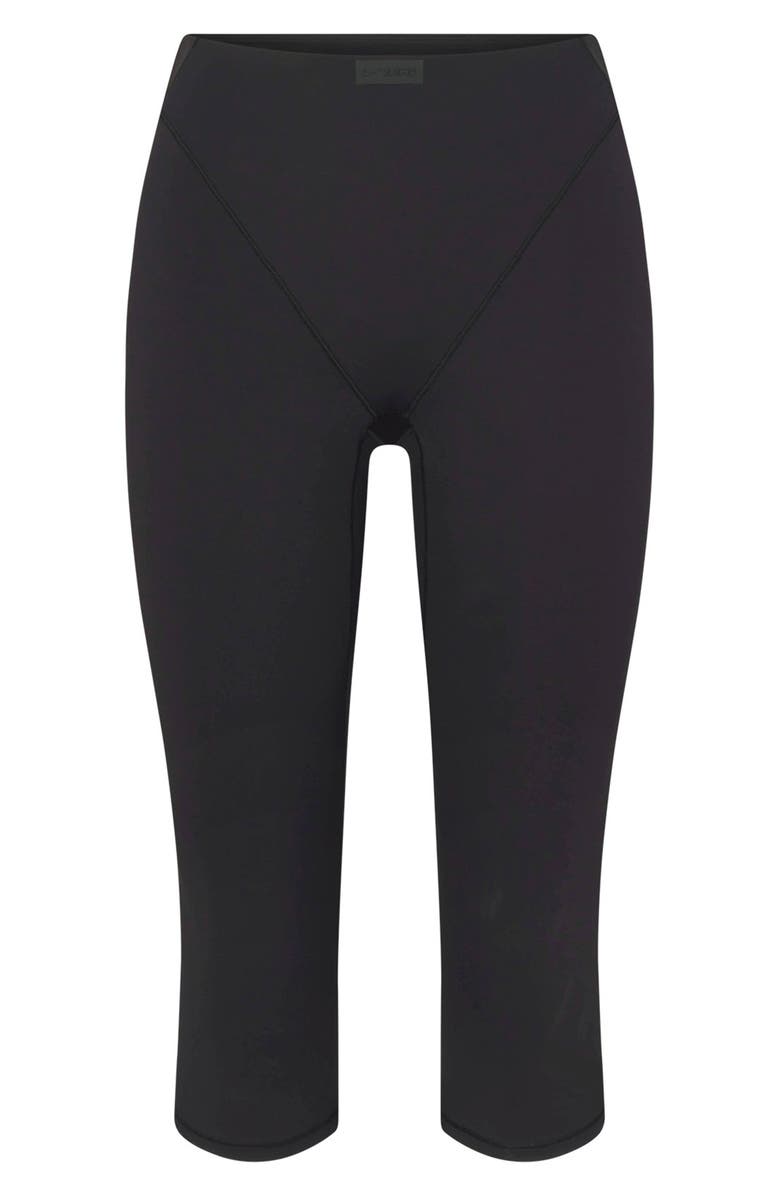 NikeSKIMS V-Panel Crop Leggings, Alternate, color, Obsidian