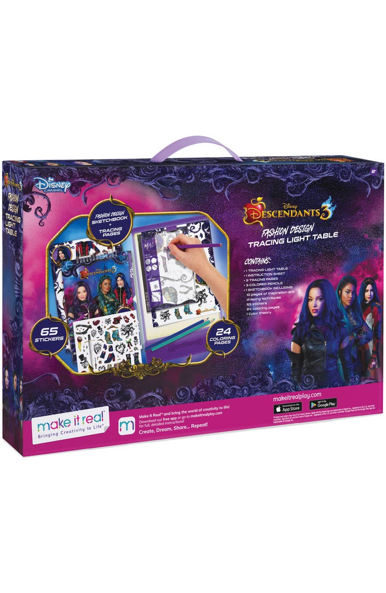 Disney Descendants 3 Fashion Design Tracing Light Table 9 Piece Set, Alternate, color, Multicolored
