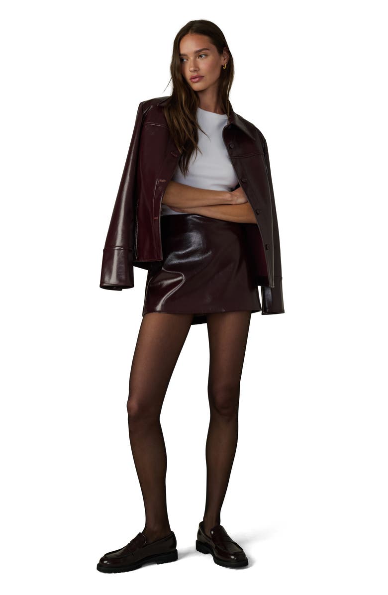 Joe's Jeans The Daisy Faux Leather Jacket, Alternate, color, Bordeaux