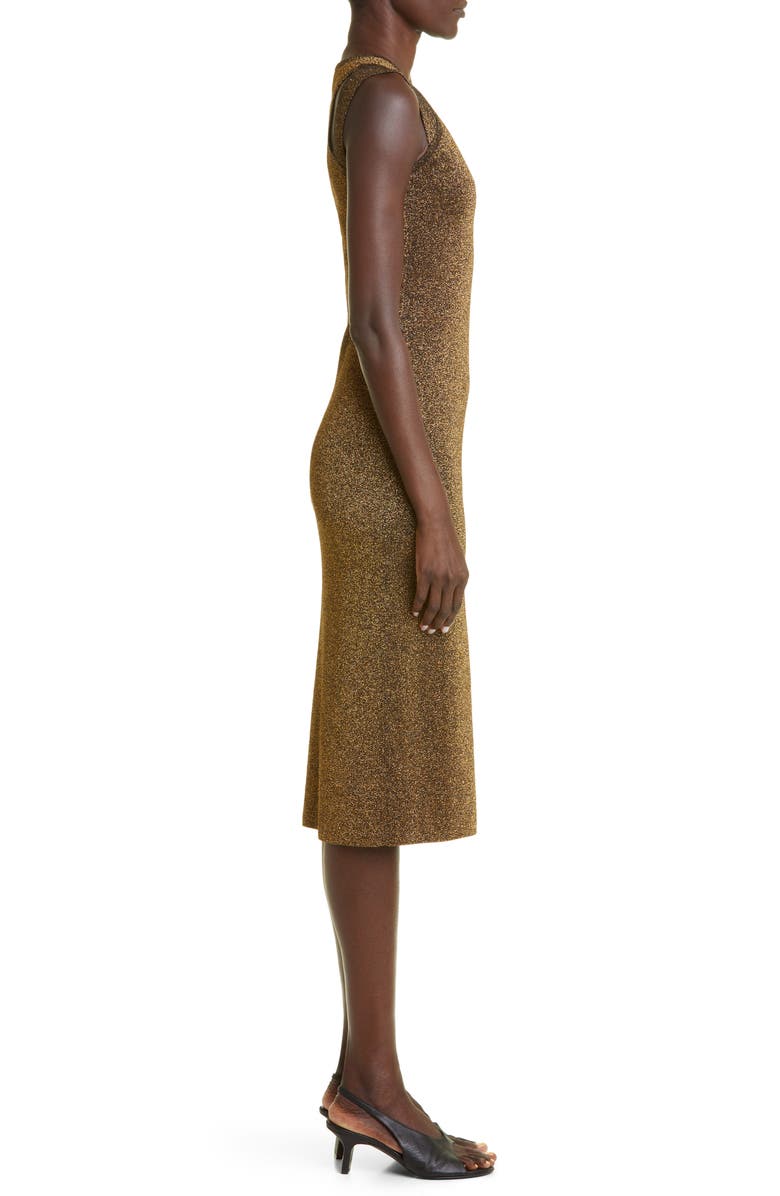 St. John Evening Metallic Jersey Midi Dress, Alternate, color, 