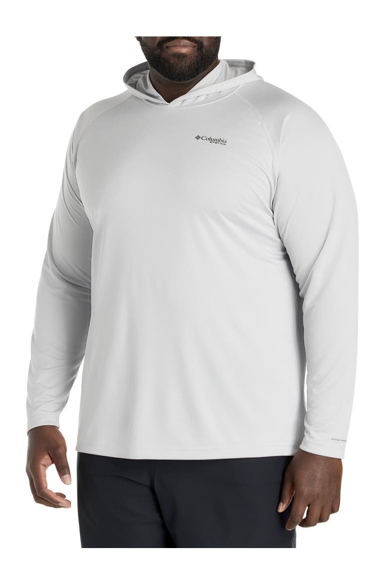 Big & Tall PFG Solar Stream Long-Sleeve Hooded T-Shirt, Main, color, COOL GREY