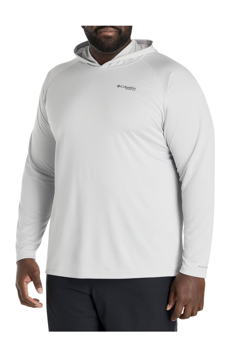 Columbia Big & Tall PFG Solar Stream Long-Sleeve Hooded T-Shirt, Main, color, Cool Grey