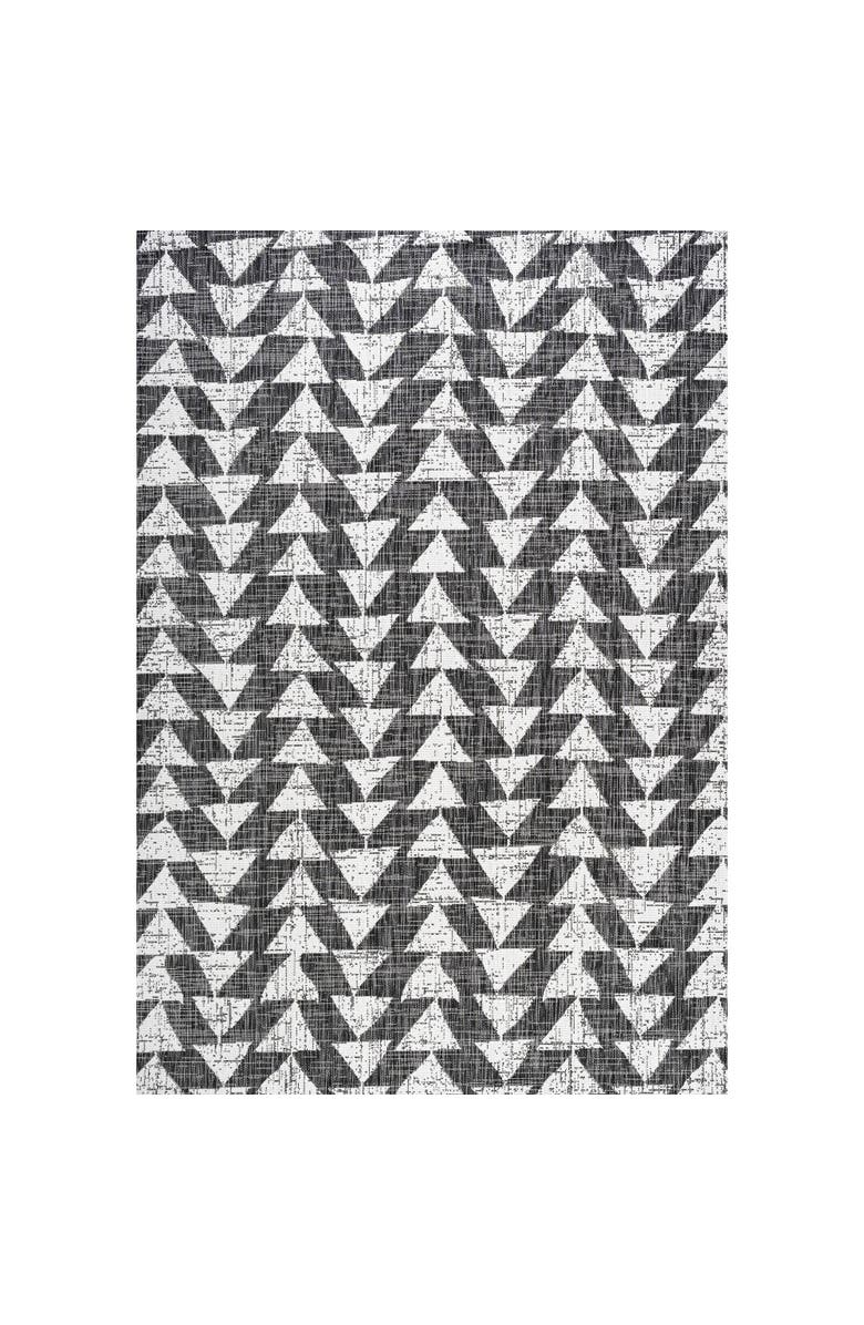 JONATHAN Y Andratx Modern Geometric Indoor/Outdoor Area Rug, Main, color, Black/Ivory