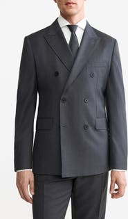 MANGO Double Breasted Wool Jacket