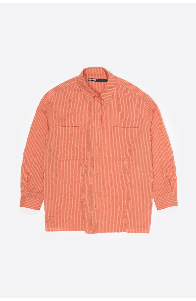 Bimba y Lola Embossed Cotton Shirt, Alternate, color, Orange