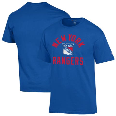 Men's Champion Blue New York Rangers Primary Logo Jersey T-Shirt