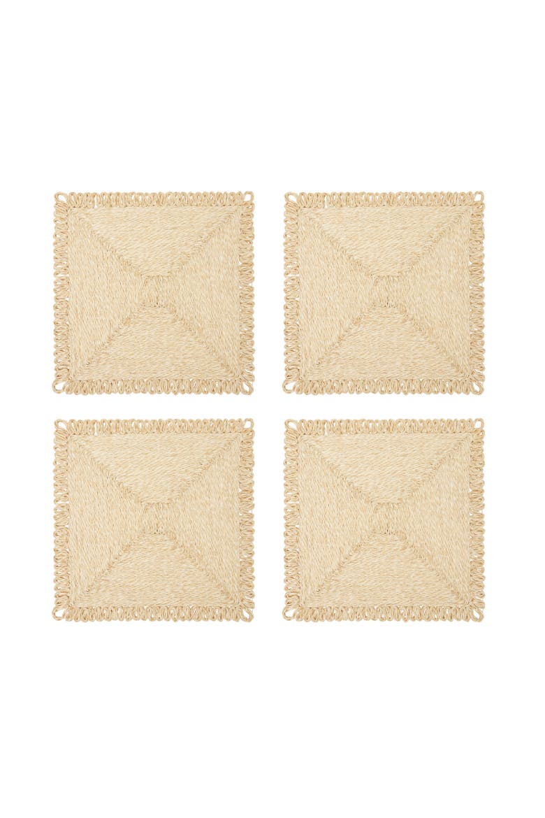 Loopy Square Place Mat - Set of 4, Alternate, color, Natural 14"