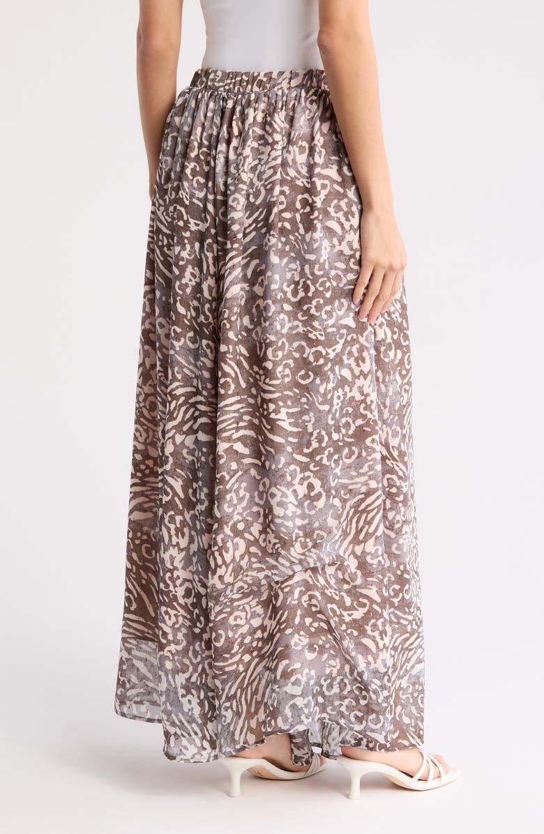 Renee C Animal Print Maxi Skirt, Alternate, color, Charcoal