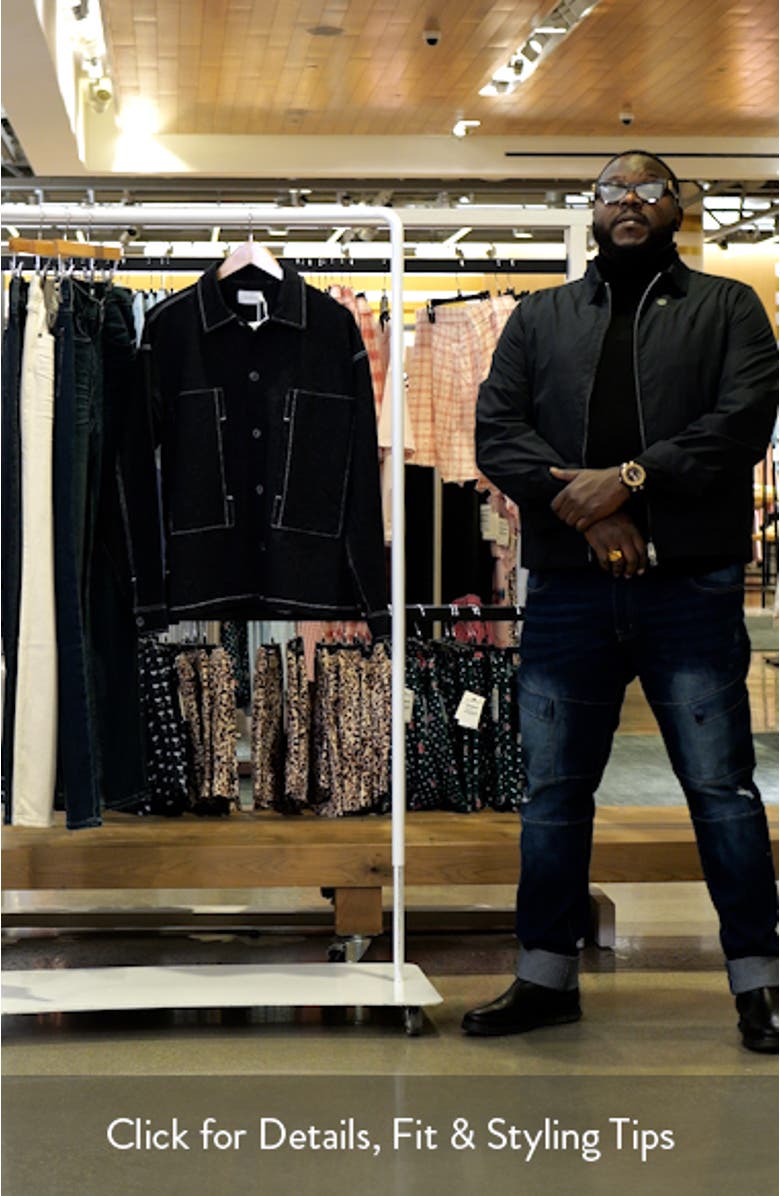 Cotton Denim Jersey Shacket, sales video thumbnail