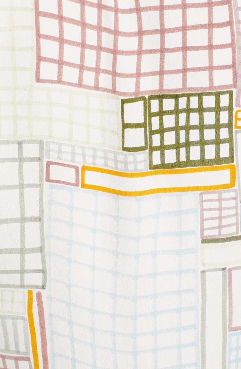 Rosetta Getty Grid Print Asymmetrical Shirtdress, Alternate, color,