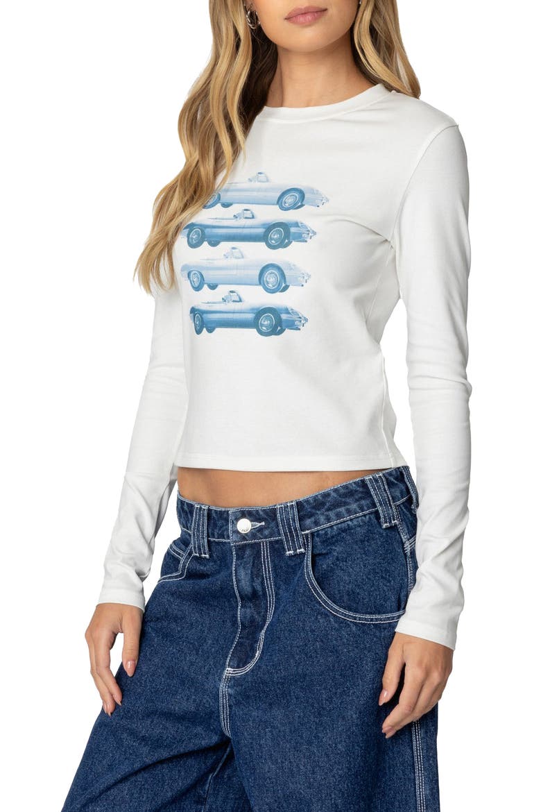Car Club Long Sleeve Graphic T-Shirt, Alternate, color, WHITE