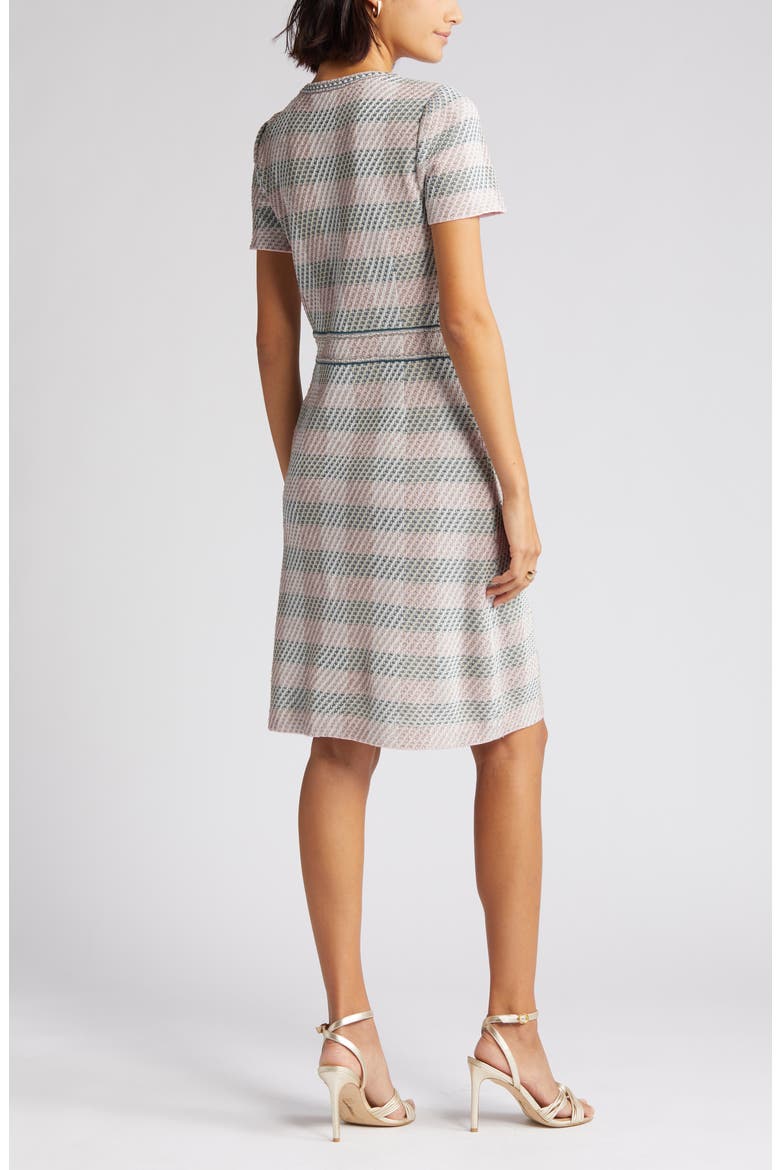 Bold Plaid Knit Sheath Dress, Alternate, color, ROSE PET/MACC/SPR/BISCOTTI/WHT