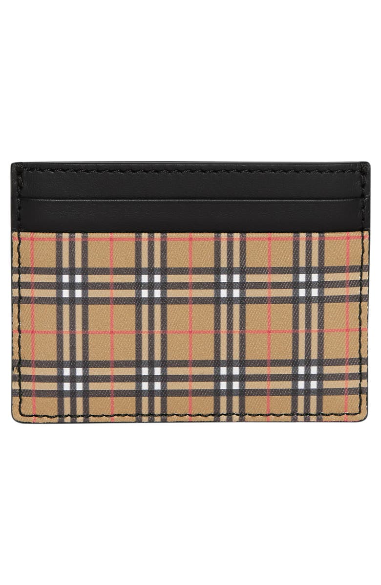 Burberry Sandom Check Card Case, Alternate, color,