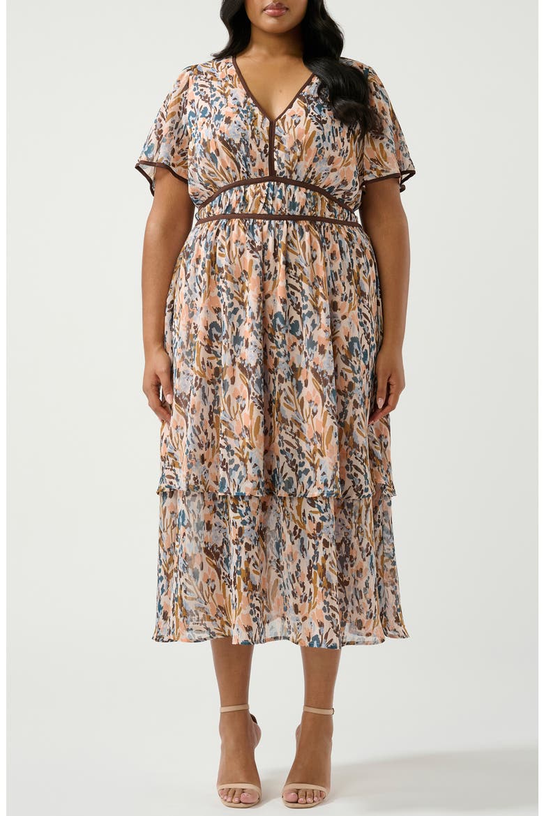 Bellarosa Print Maxi Dress, Main, color, CORAL REEF