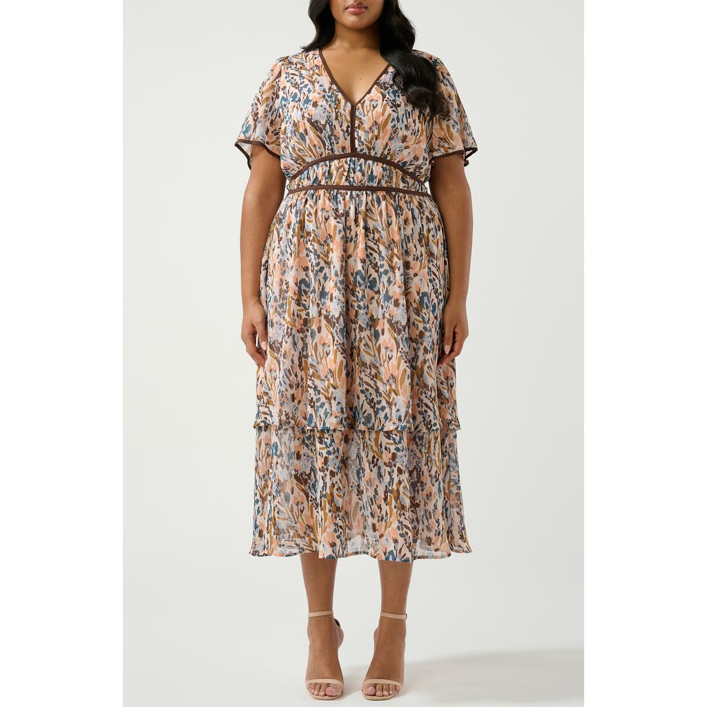 Estelle Bellarosa Print Maxi Dress In Brown