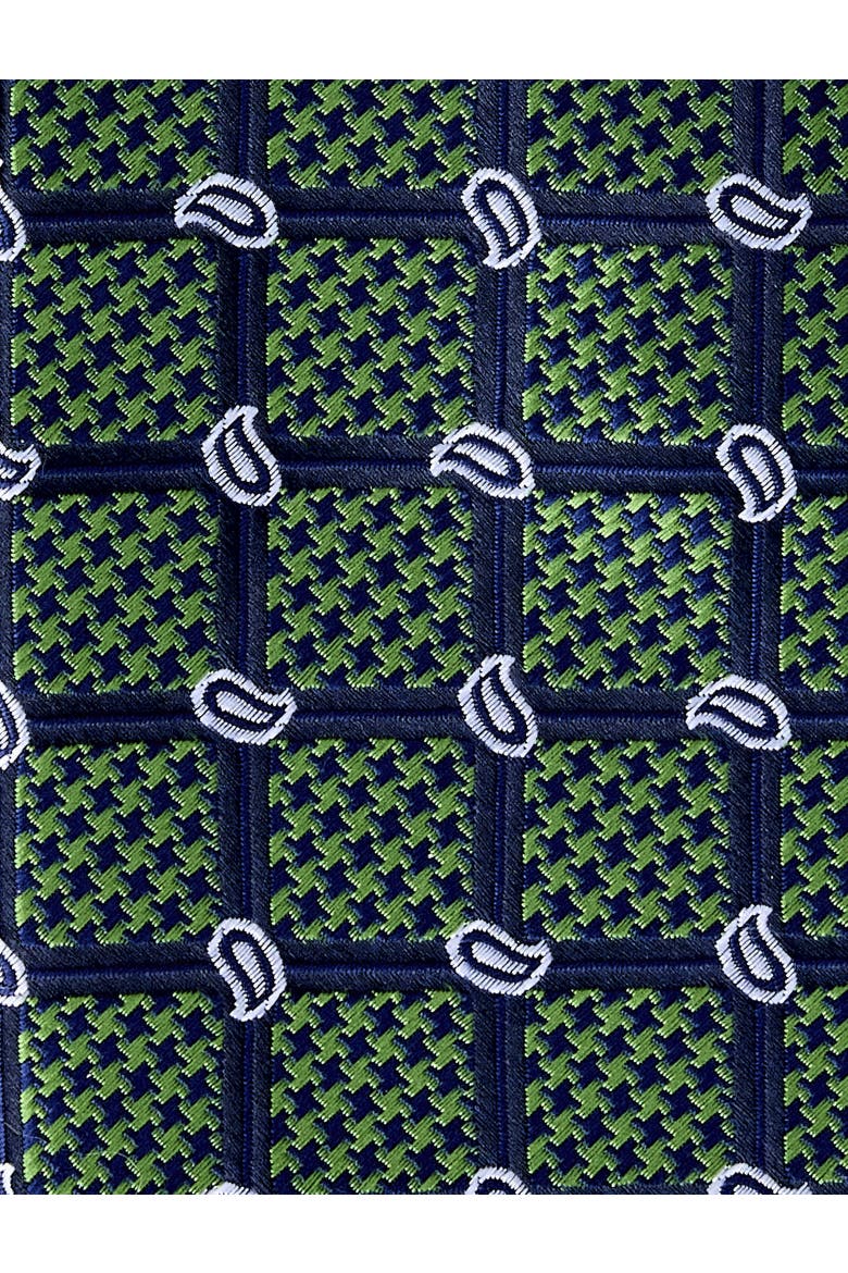 Big & Tall Simple Paisley Grid Tie, Alternate, color, GREEN