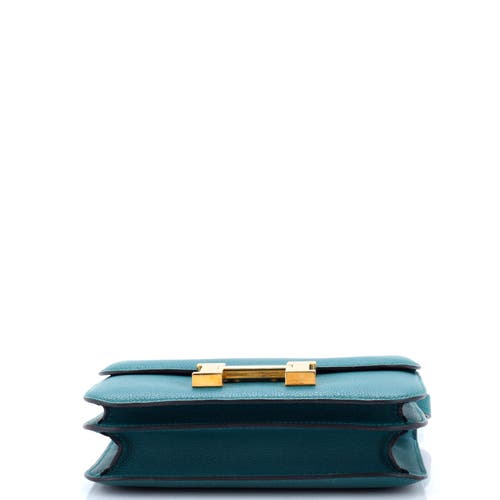 Pre-owned Hermes  Hermes Constance Bag Evercolor 18 In Blue