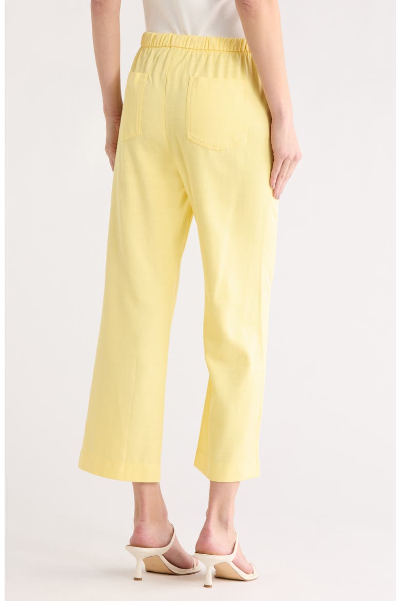 Crop Wide Leg Cotton Blend Pull-On Pants, Alternate, color, PALE YELLOW